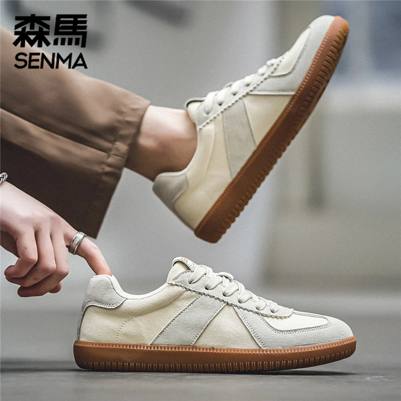 森马男鞋冬季时尚休闲百搭阿甘鞋高能感复古做旧德训软底低帮板鞋