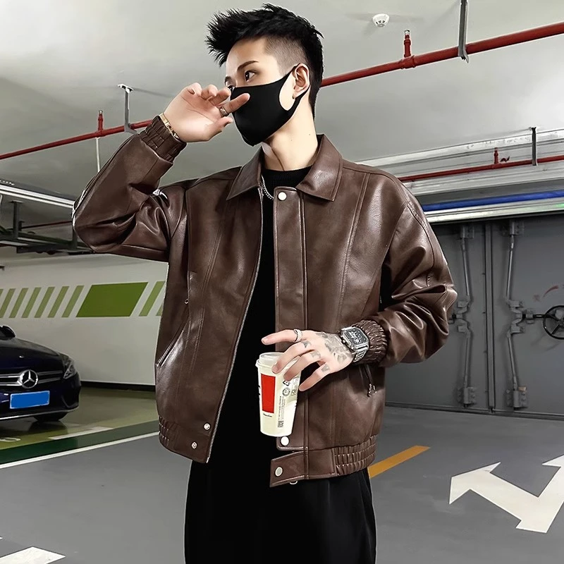 秋冬季皮衣外套男痞帅机车服2024新款男装美式秋装衣服休闲皮夹克