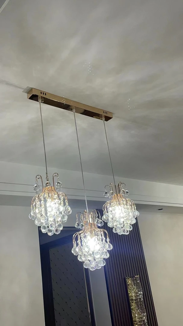 轻奢法式风简约大气家用餐厅岛台酒店水晶吊灯创意简温馨定制灯具