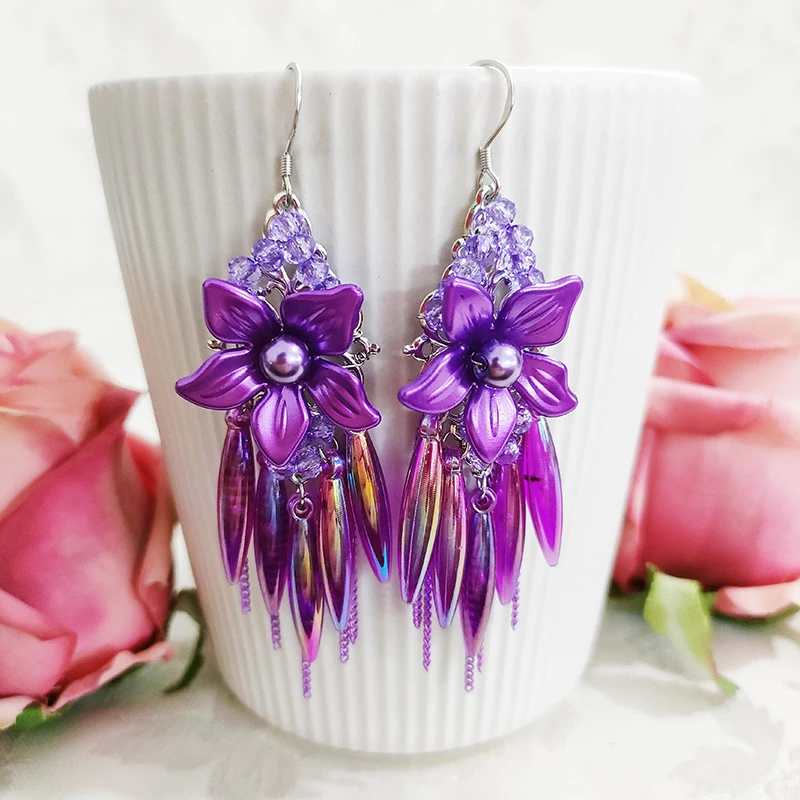 铜合金耳饰 民族风手工长款气质流苏耳环2999