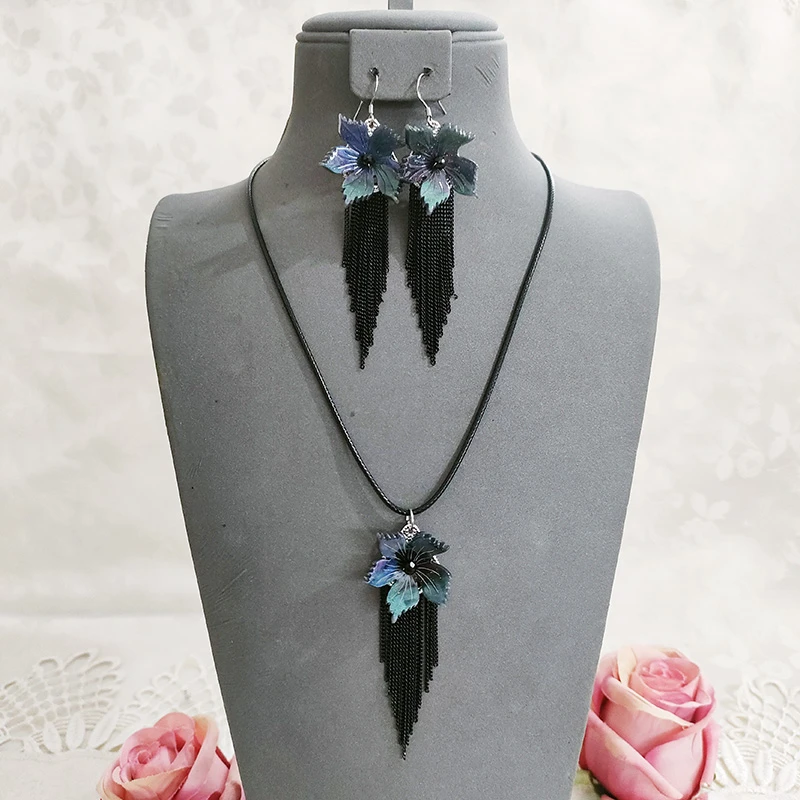 铜合金项链 民族风复古手工项链套装流苏饰品1363