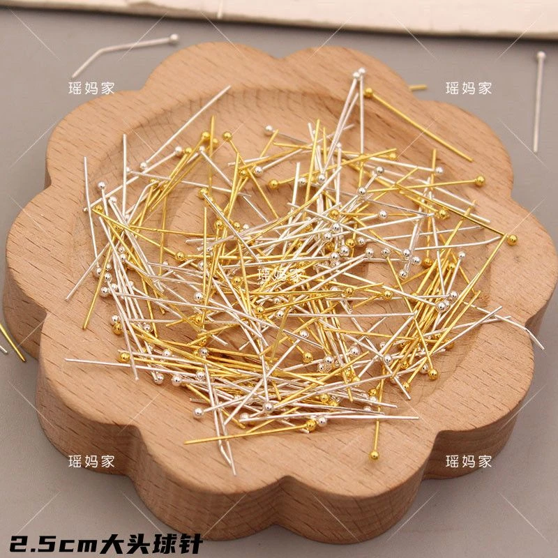 2/2.5厘米铁质保色大头加粗球针diy发夹水滴花瓣固定发簪材料配件