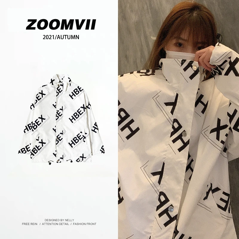 ZOOMVII中性男女潮流百搭立领宽松休闲夹克外套冲锋衣