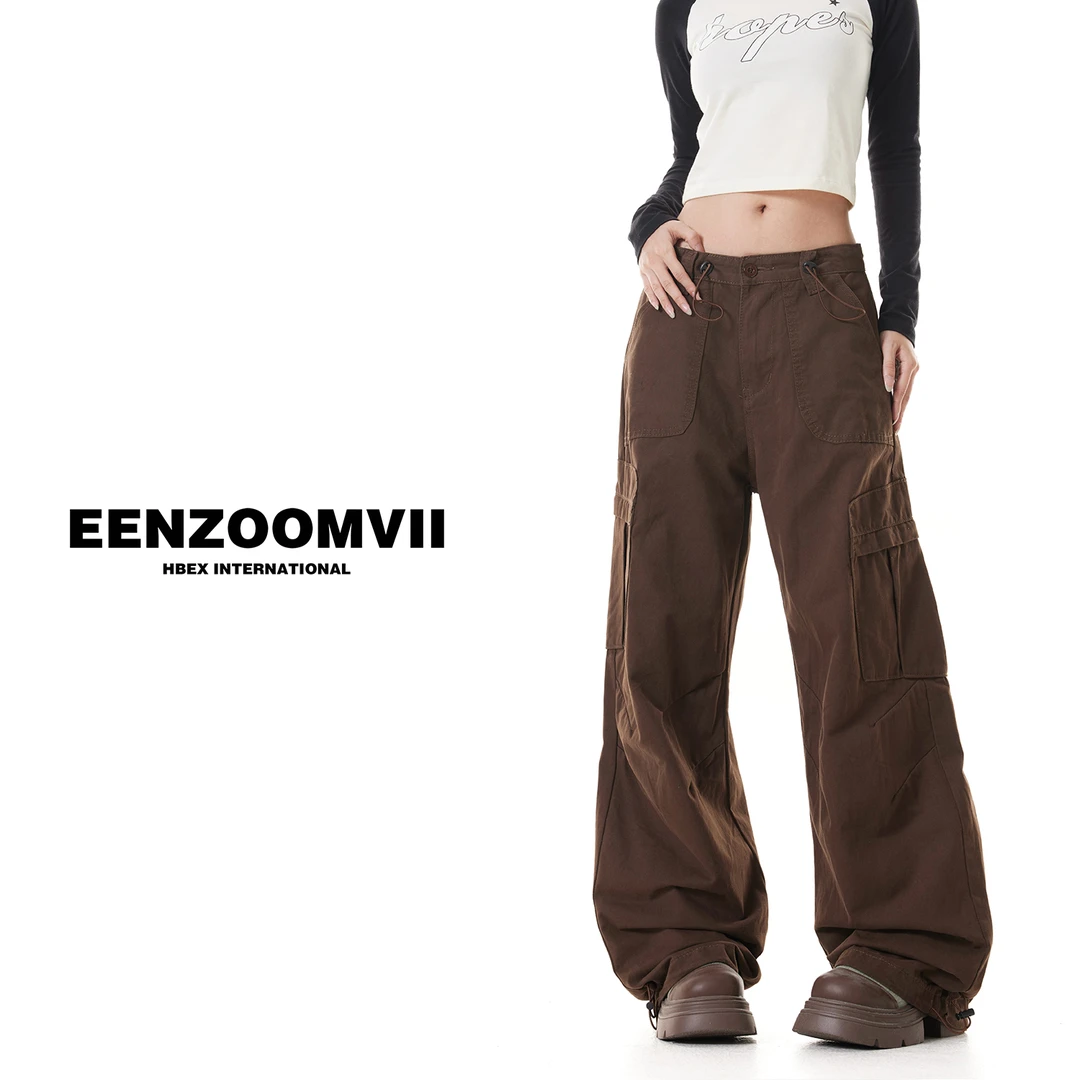 ZOOMVII秋季设计师小众潮牌多口袋可收腰束脚加长男女休闲工装裤