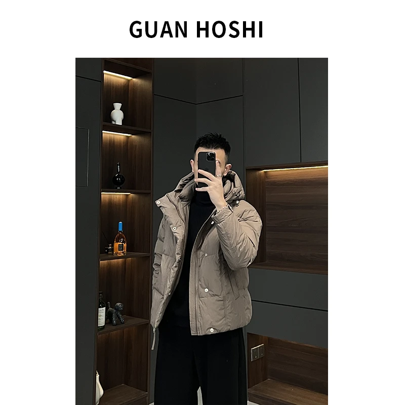 【冠什么希男装】冬季时尚厚款羽绒服合身连帽休闲时尚外套男8136