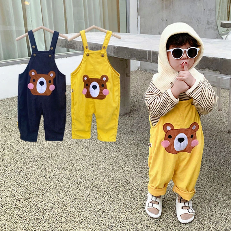 儿童背带裤宝宝单裤小孩春秋裤子高腰护肚婴儿吊带保暖裤男童女童