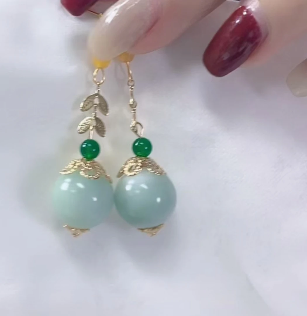 天然翡翠A货一点通耳环（多样性发货发一件）