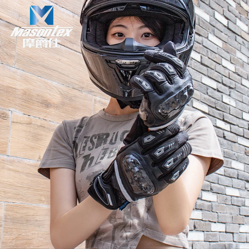 摩爵仕M37D摩托车手套冬季男骑行女骑士碳纤维防水加绒保暖触屏