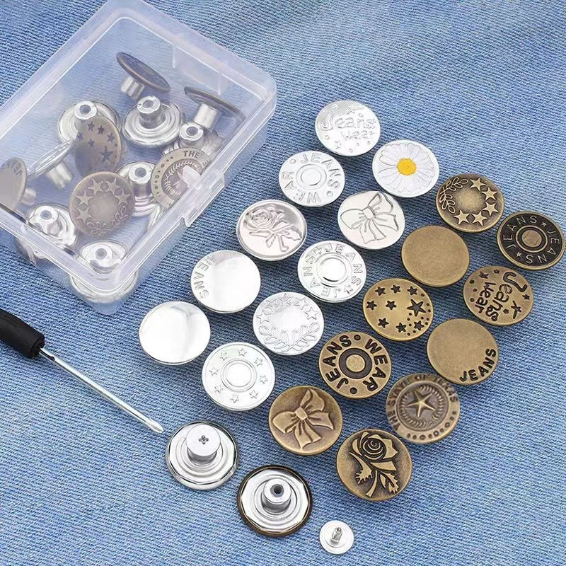 免钉牛仔裤收腰纽扣可调节免打孔改腰围收腰免钉扣