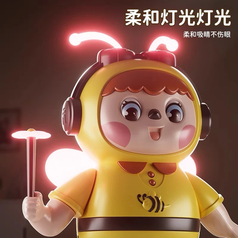 会眨眼睛带灯光电动带歌曲科学软胶耳朵跳舞小蜜蜂宝宝益智玩具