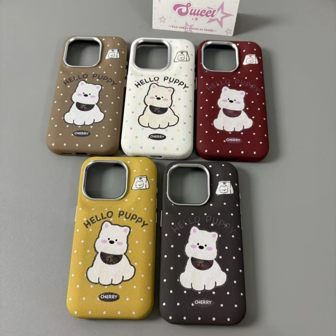 适用于苹果16Promax三合一西高地卡通创意可爱手机壳13/15/16