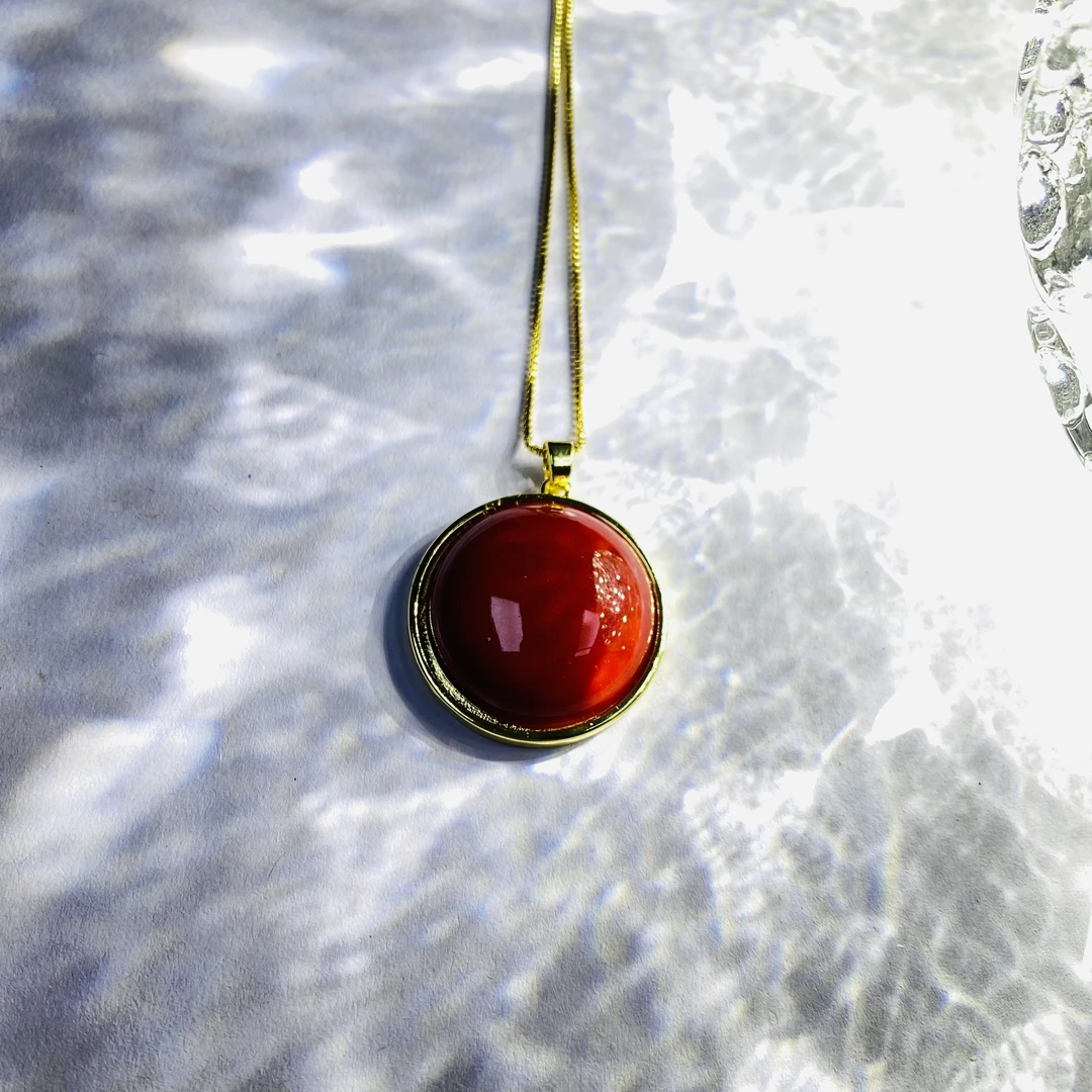 非金属珐琅吊坠 【轻奢设计】烈焰之心红色吊坠LM 6660