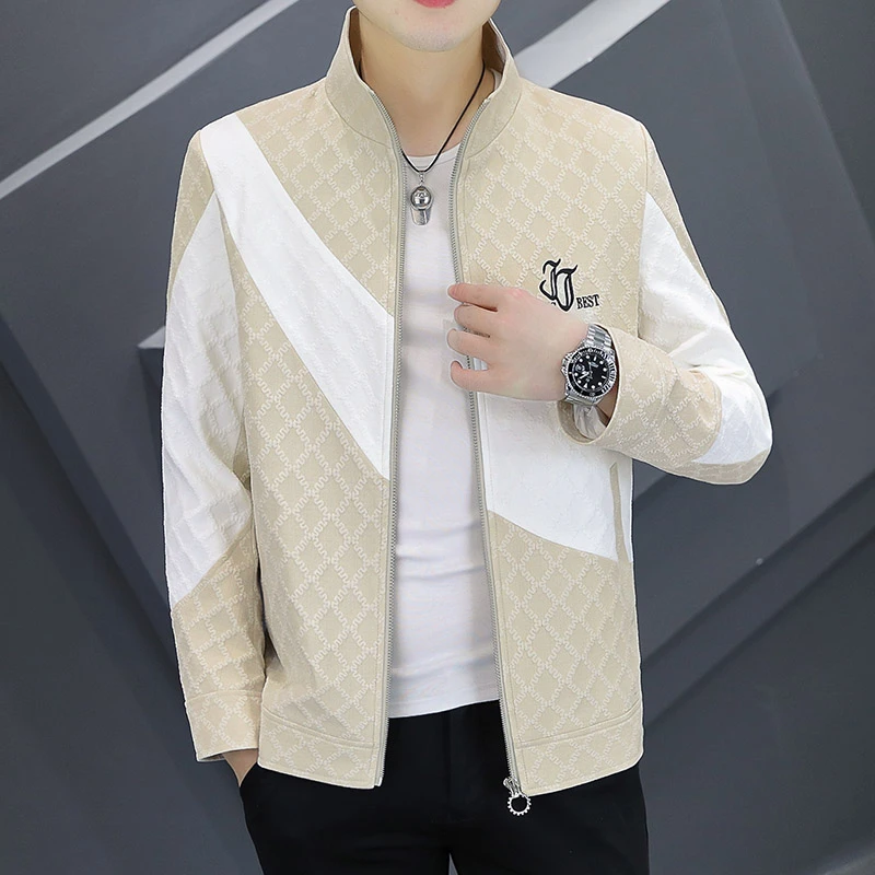 男外套立领时尚青年男士上衣百搭帅气男装春秋装夹克休闲潮牌衣服