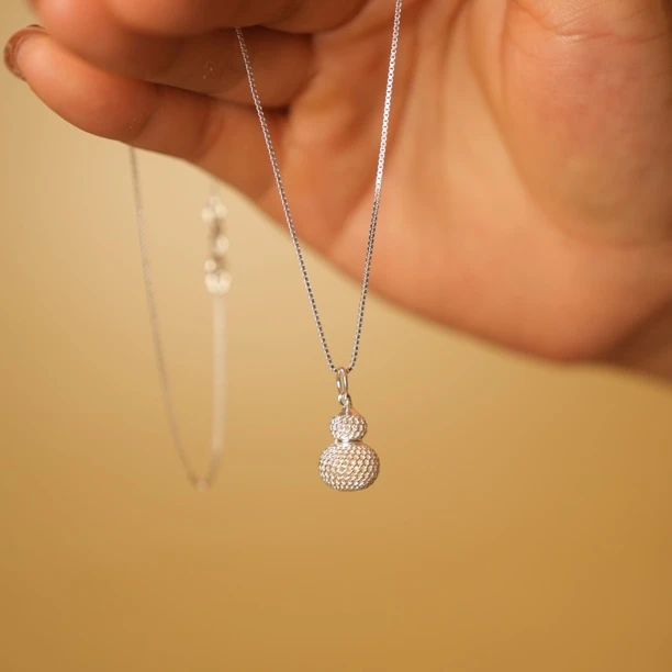 坠链均足银 葫芦细肖邦固定长度银项链轻奢珠宝精致