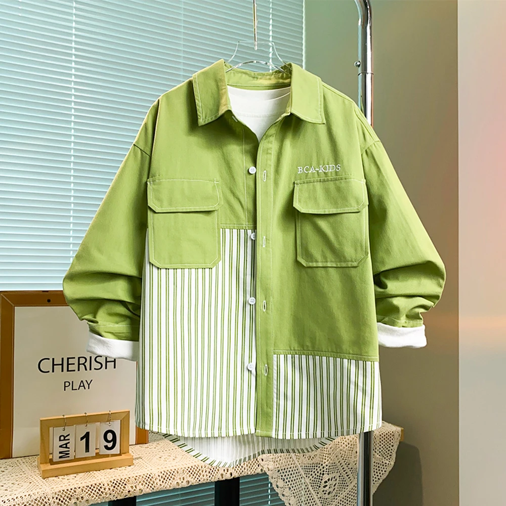 BCA男童中大童字母潮酷长袖衬衣潮流帅气衬衫DF-衬衫2166