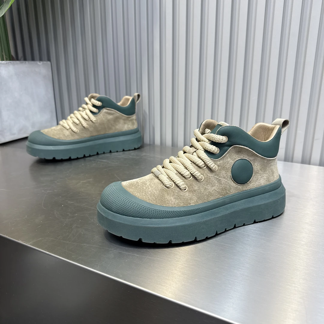 男士高帮秋冬款厚底系带休闲鞋百搭气质青春潮流舒适轻奢潮鞋男鞋