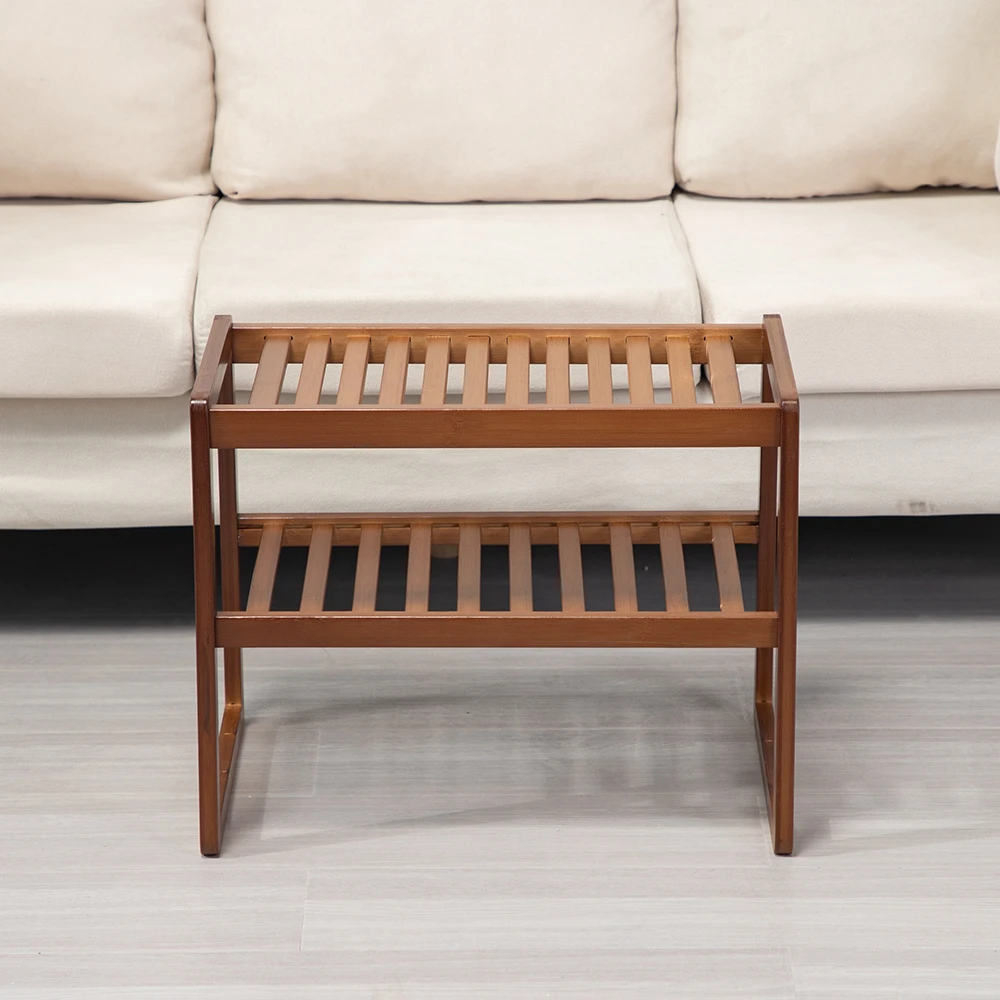 楠竹简约家用大号换鞋凳双层组装客厅阳台简易