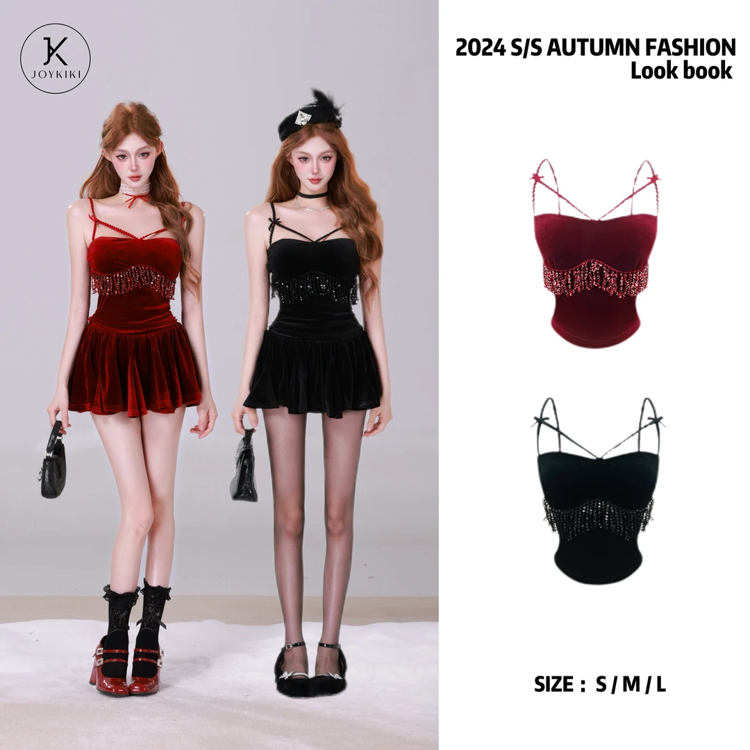 JOY KIKI金金【晚宴焦点】秋冬辣妹性感御姐显瘦气质上衣J24D402