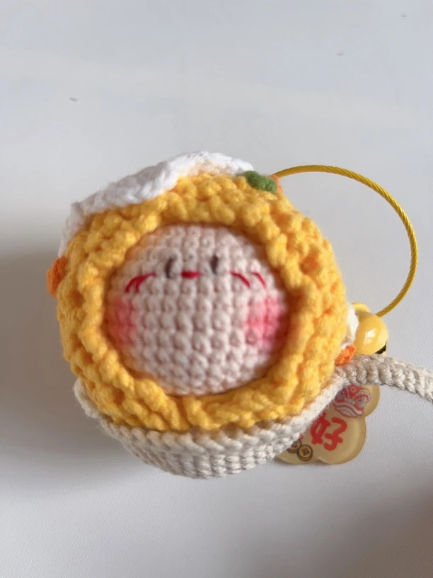 蛋炒饭团子钥匙扣包挂成品手工钩织