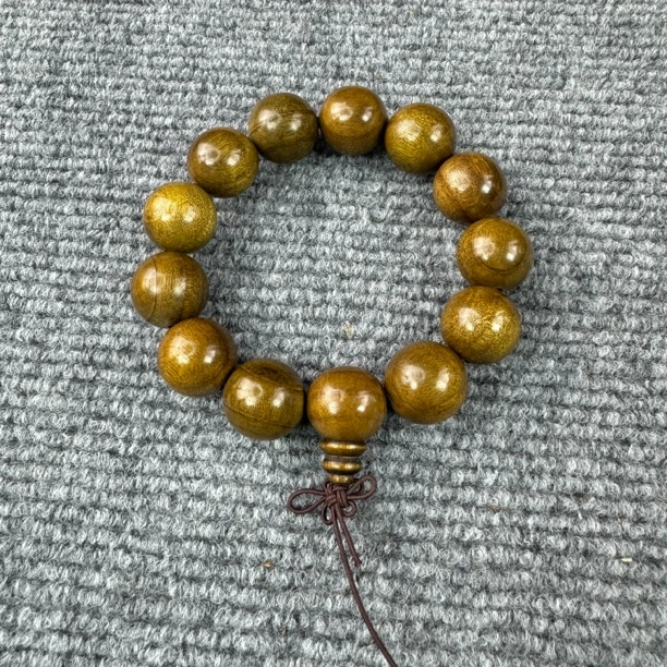 金丝楠乌金老料1.8带三通木串文玩手串阴沉木