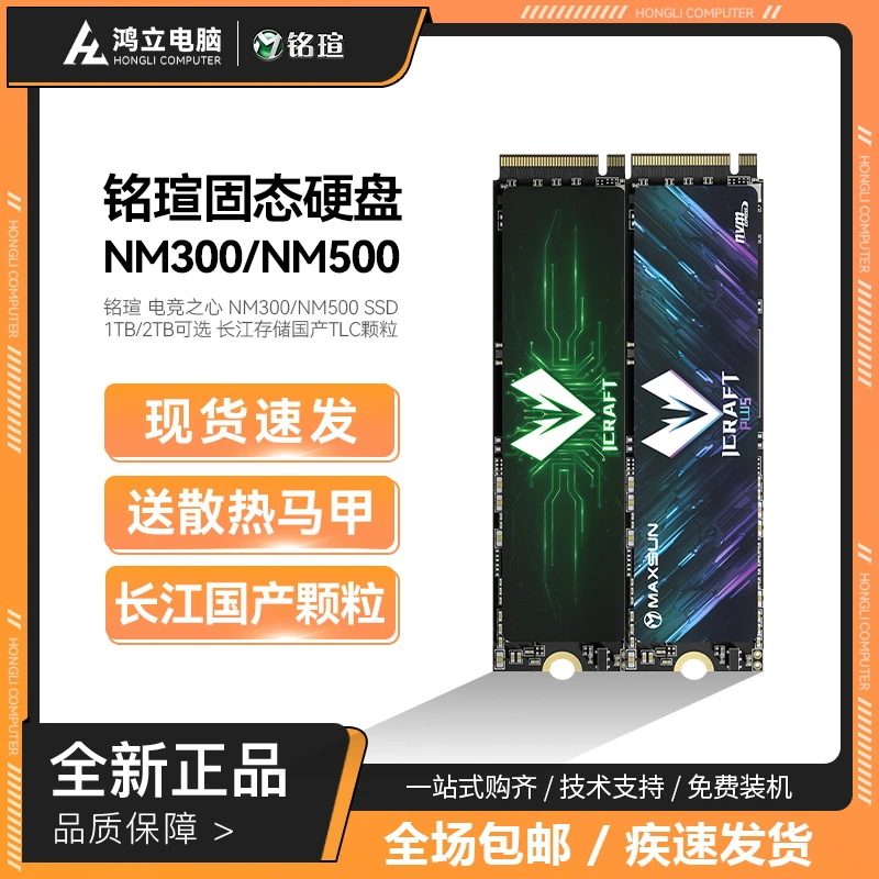 铭瑄硬盘 电竞之心 NM300/NM500 1T 2T M.2 NVME PCIE4.0固态硬盘