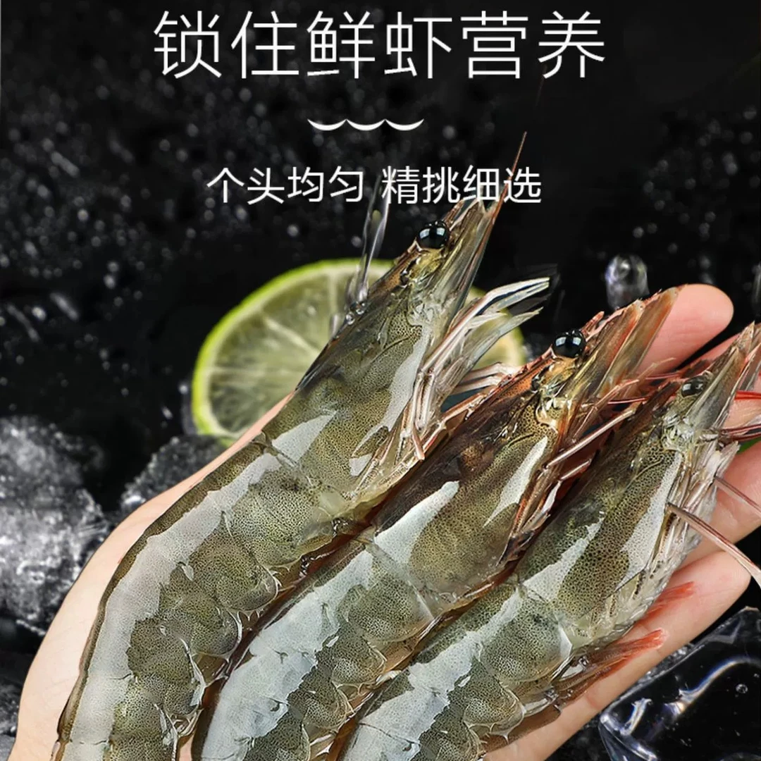 厄瓜多尔盐冻南美白虾大虾鲜活海鲜超虾冻虾新鲜营养鲜嫩鲜冻肉质