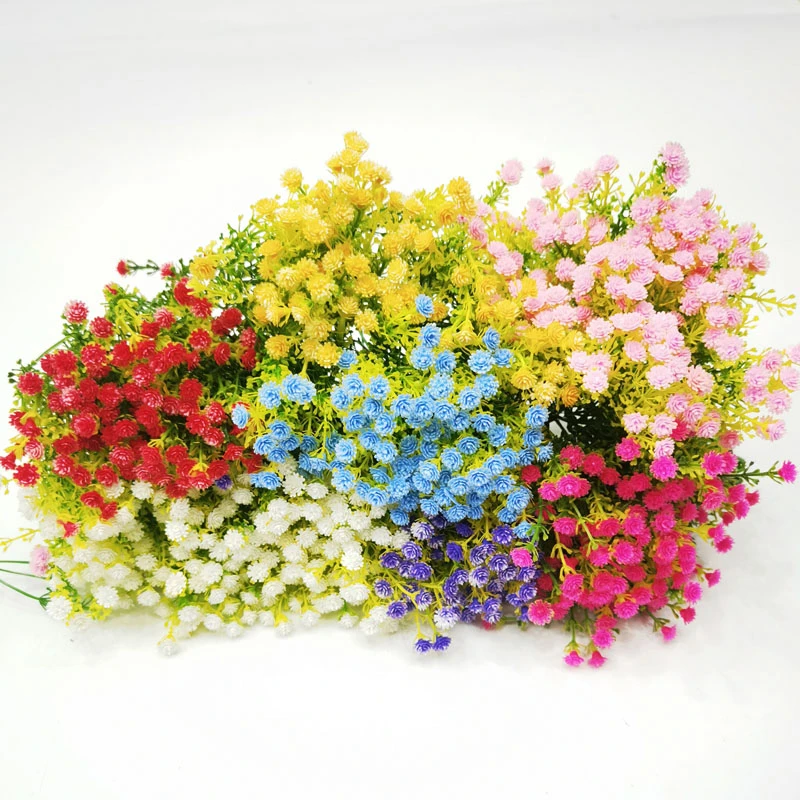 【甜甜手工】仿真满天星玫瑰花配草