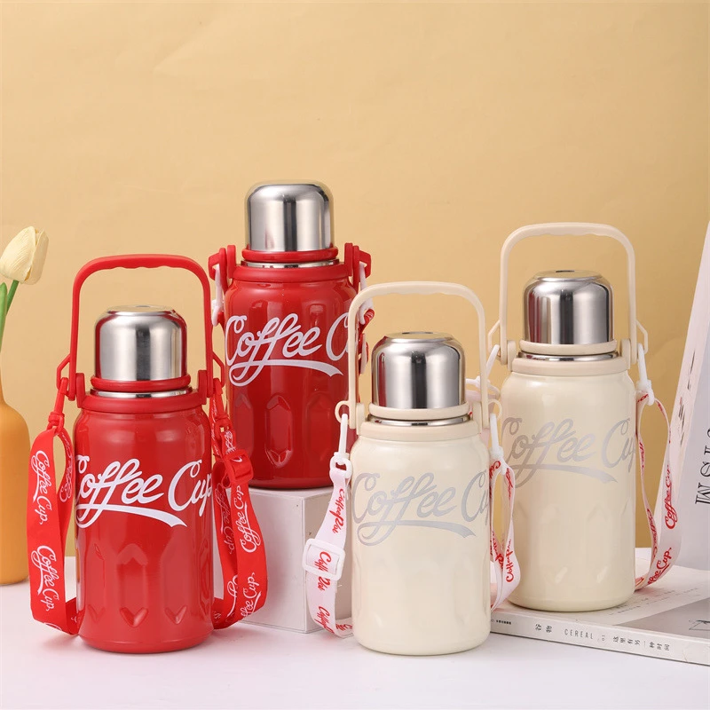 2024新款大容量316不锈钢保温杯高颜值可乐杯户外便携提绳咖啡杯