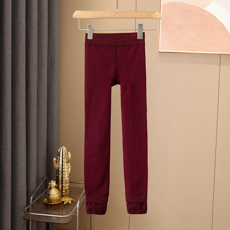冬季高腰打底裤内加绒保暖薄绒裤秋冬女士加厚修身中老年内穿绒裤