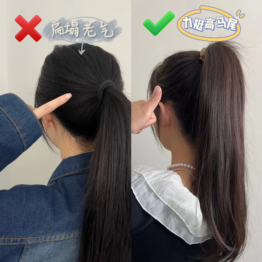 非金属布艺发饰小熊标加粗高弹力无接缝高马尾发绳发圈结实耐用