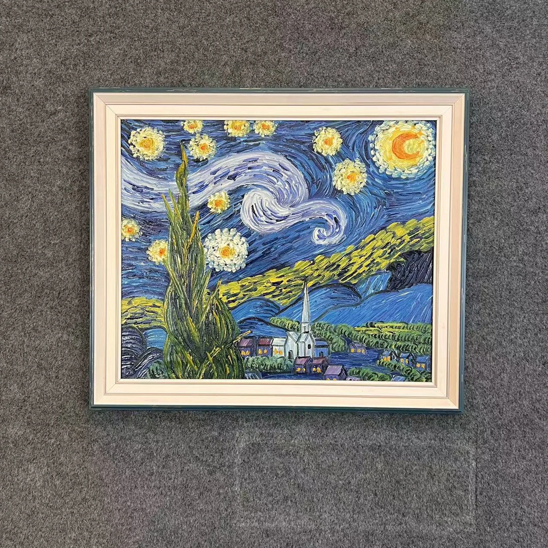 纯手绘油画【60*70】含梵高经典油画客厅卧室书房装饰画横版竖版