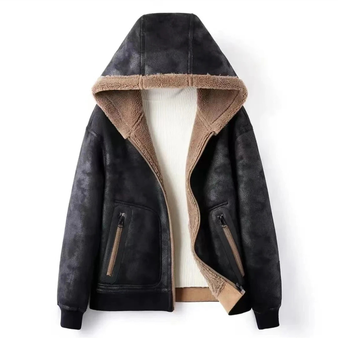 海宁秋冬爆款两面穿机车服潮流百搭帅气男士保暖时尚外套2401