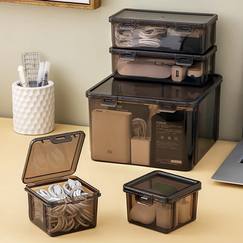 多功能数据线收纳盒便携手机充电器电源线整理神器桌面绕线理线盒