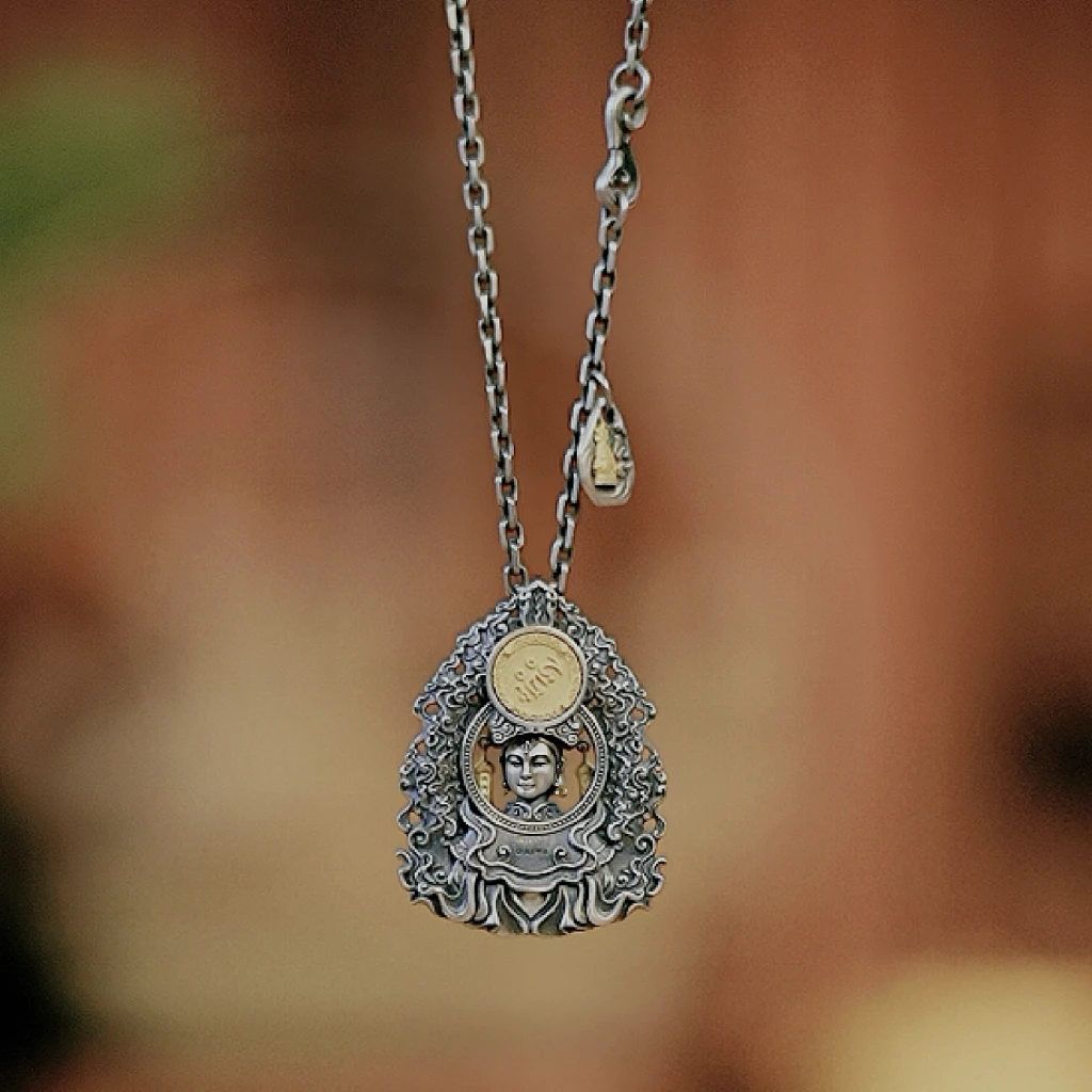 坠链均925银 上新藏地轻奢扎基拉姆前世今生转动项链 112122