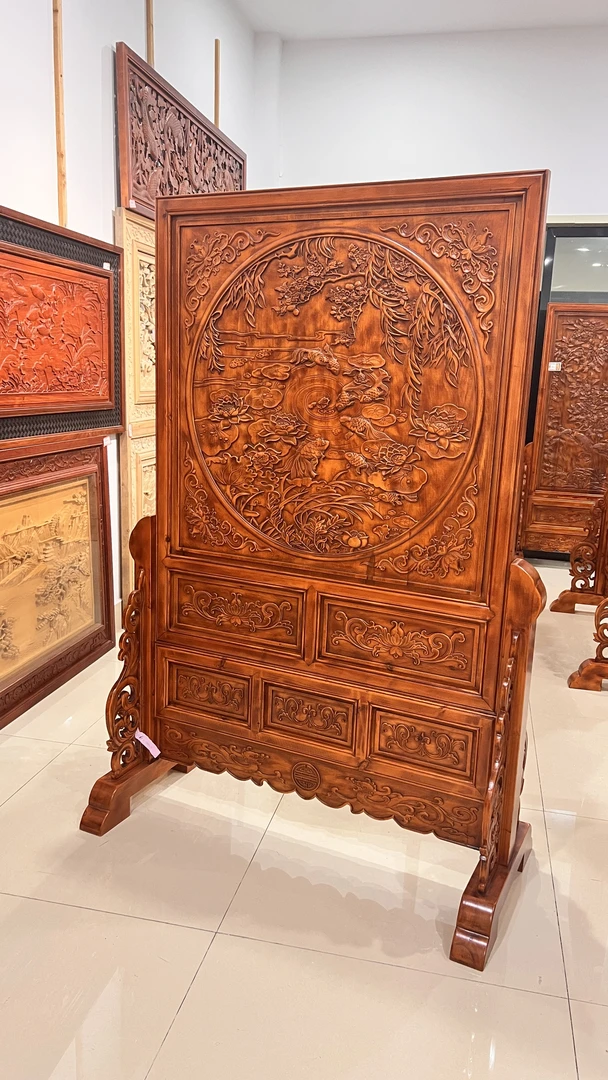 新中式屏风隔断客厅茶室办公室尺寸为120宽178高56深入户遮挡玄关