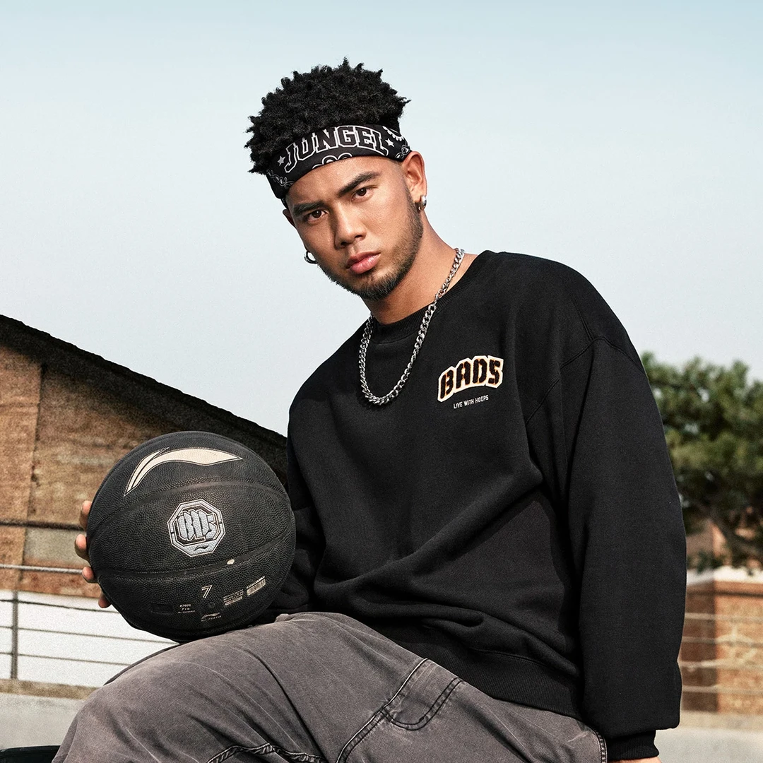 李宁反伍BADFIVE男子宽松套头卫衣AWDU515