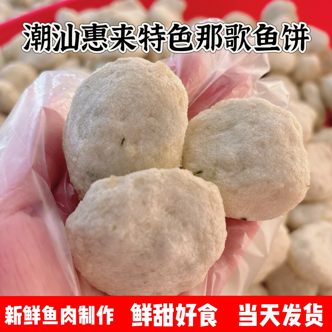 惠来神泉鱼饼香煎煮汤新鲜那歌鱼肉手工锤打制作 顺丰冷链包邮