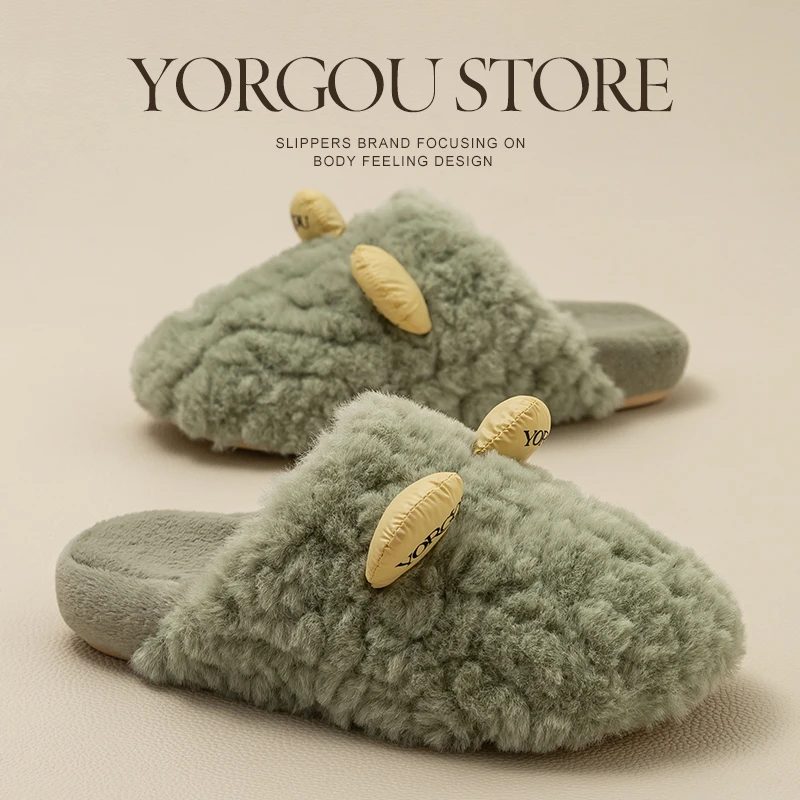 小绵羊棉拖鞋女款可爱情侣秋冬季家居保暖室内毛绒防滑冬天毛茸茸