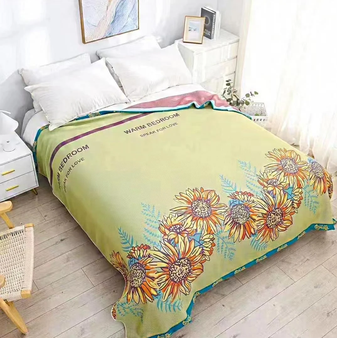 【向日葵】设计师款精梳细纱双人200*230多功能双面加厚轻奢床盖