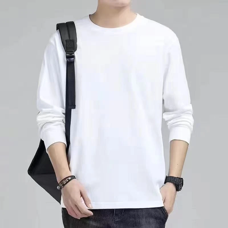 【特惠专享】300G重磅100%纯棉长袖T恤 罗纹袖口男女舒适百搭打底衫