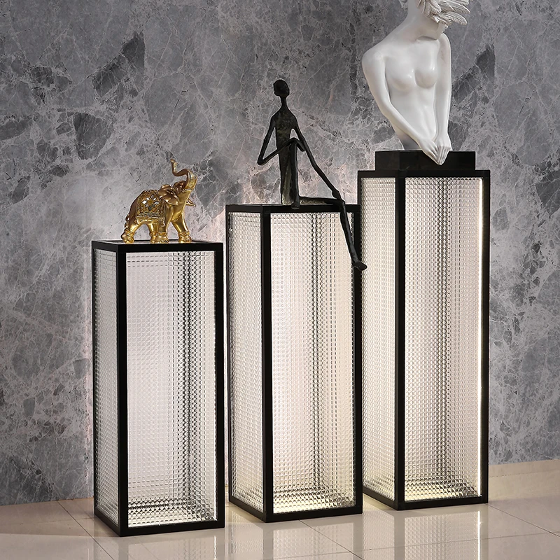 发光玻璃落地灯客厅家居艺术创意装饰中式欧式现代风格陈列展示台