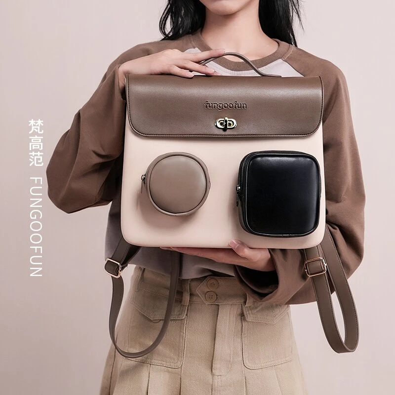 fungoofun梵高范复古时尚多功能高颜值小众画家双肩背包