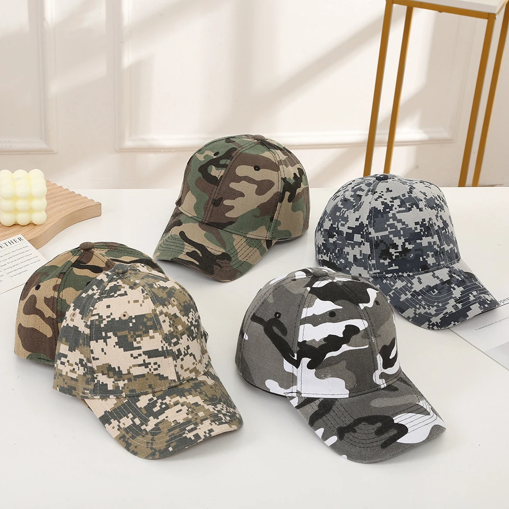男女同款夏季棒球帽鸭舌帽户外登山帽钓鱼迷彩帽子学生军训太阳帽