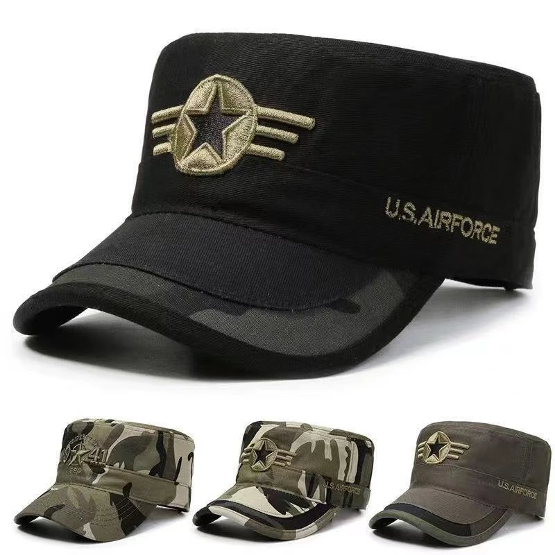 帽男中年男士帽子棒球帽迷彩军帽男平顶鸭舌帽休闲防晒帽春秋帽子