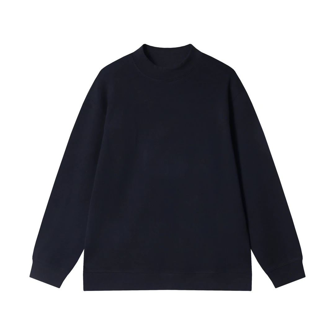 秋冬季新款时尚个性韩版纯色圆领卫衣百搭潮流宽松重磅上衣