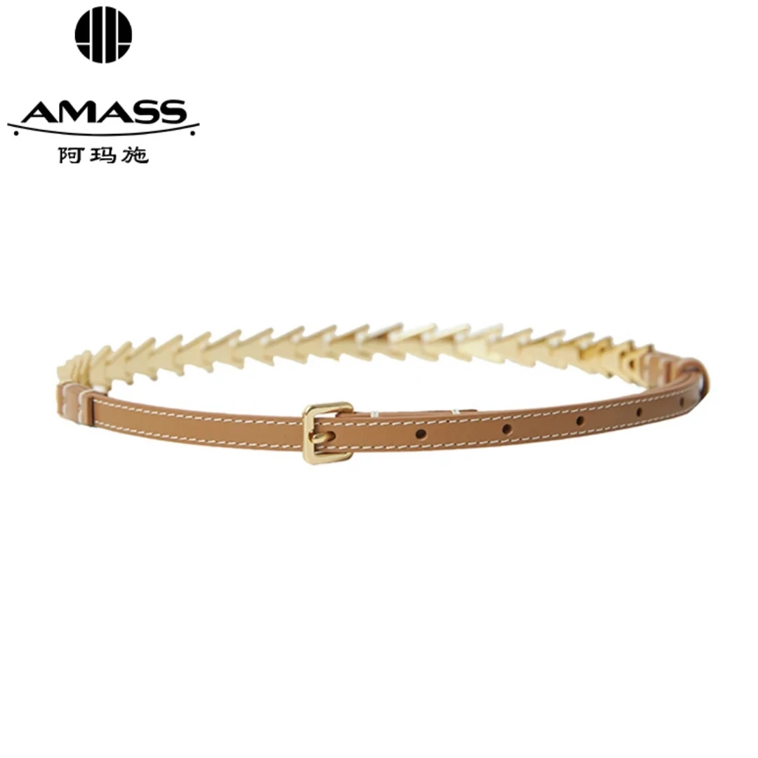 阿玛施 复古腰带皮带金色5900416（不支持七天无理由退换）气质时尚