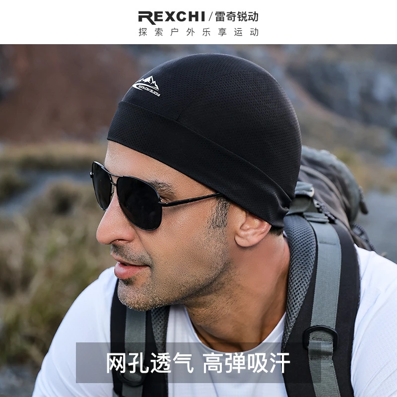 夏季冰丝户外运动速干瓜皮帽男女跑步吸汗自行车内衬帽子骑行小帽