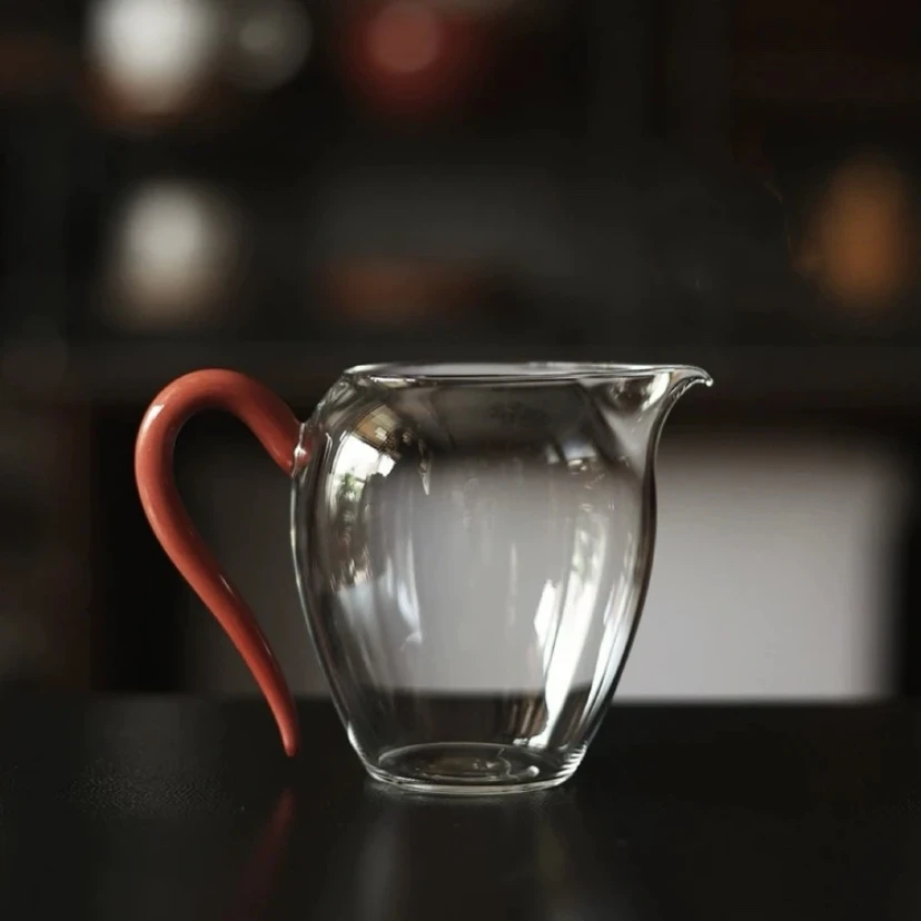 多色高透玻璃凤尾怡然公道杯高硼硅玻璃分茶器330毫升满容