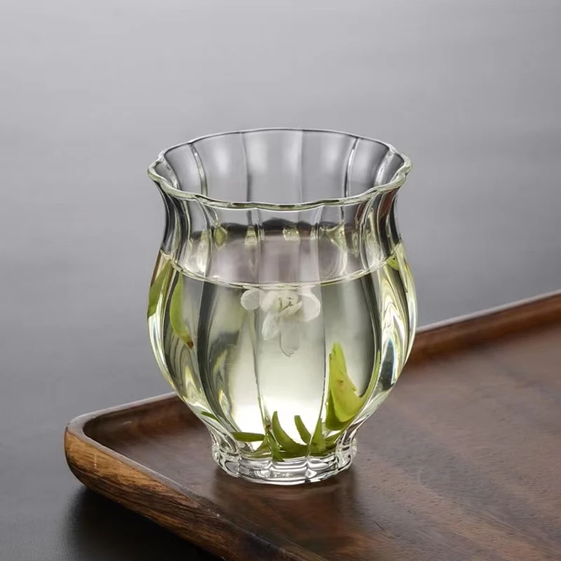 水仙杯主人杯小茶杯闻香品茗杯耐热玻璃手工日式