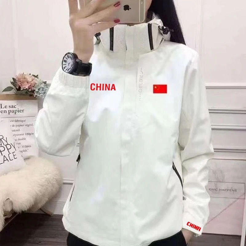 春秋新款国服冲锋衣男女运动户外帽子可拆防风防水登山款团队定制